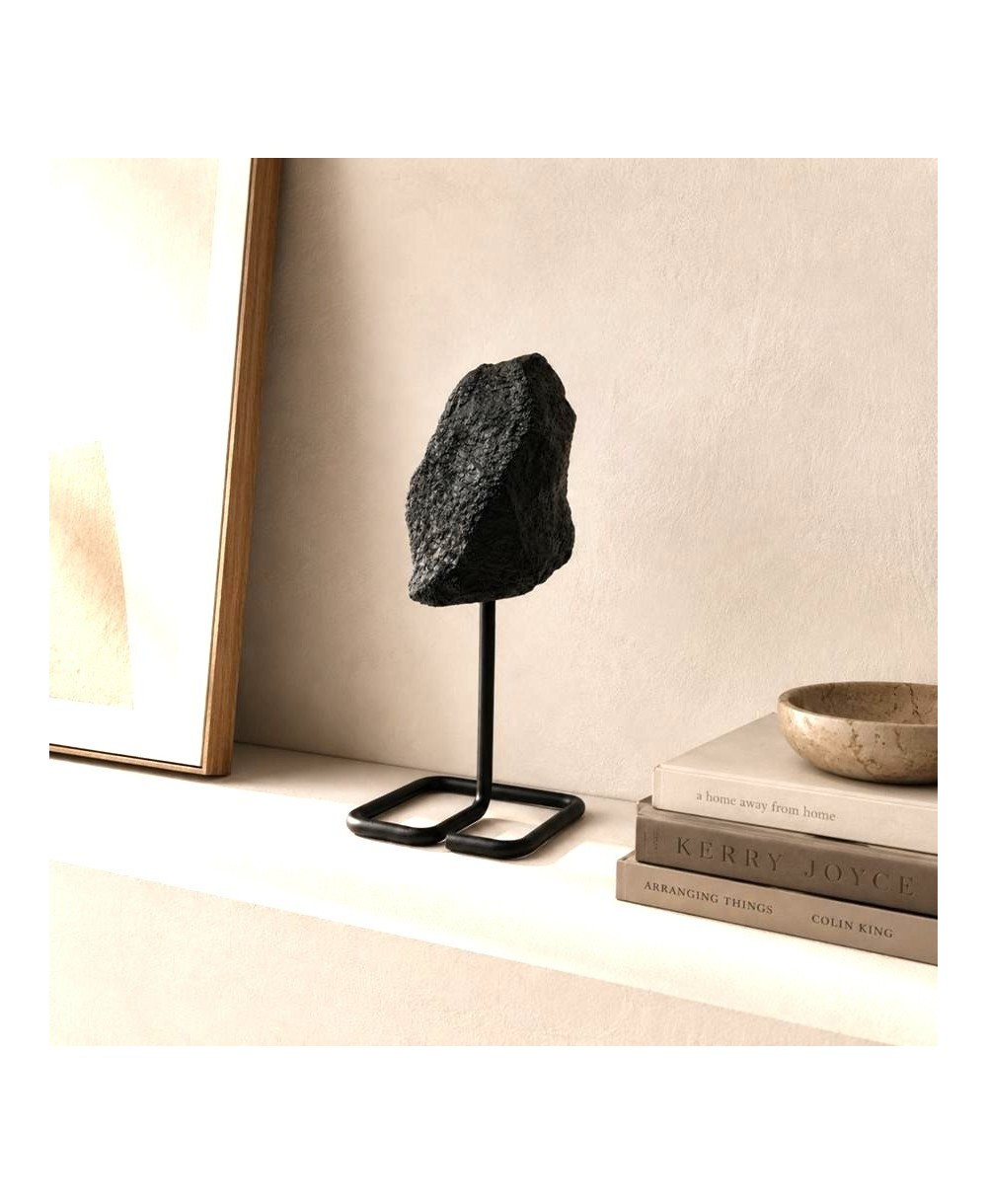 Piedra Natural de Turmalina Negra con Base de Metal
