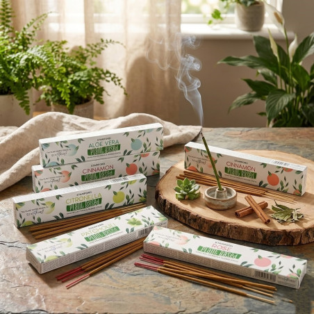 Incienso Natural Masala a base de Plantas en varios aromas disponibles.