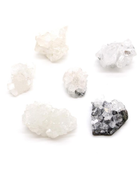 Apofilita Blanca Natural en Bruto | Pack de 6 Racimos