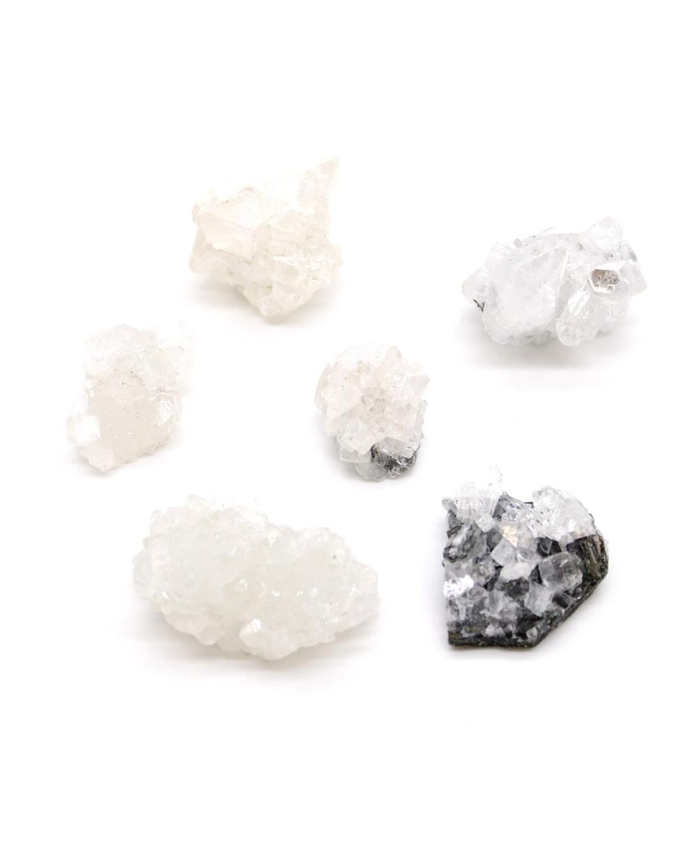 Apofilita Blanca Natural en Bruto | Pack de 6 Racimos
