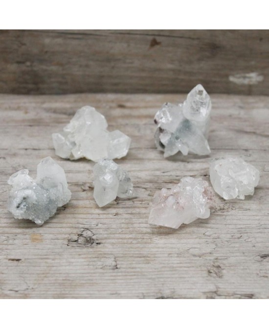 Apofilita Blanca Natural en Bruto | Pack de 6 Racimos