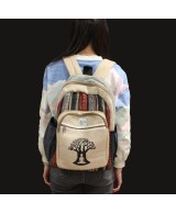Mochila de Cáñamo Natural con Diseño Árbol Bodhi
