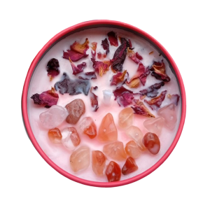 Vela Esencia de Rosa y Cuarzo | Artesanal y Energética - Jessimistica