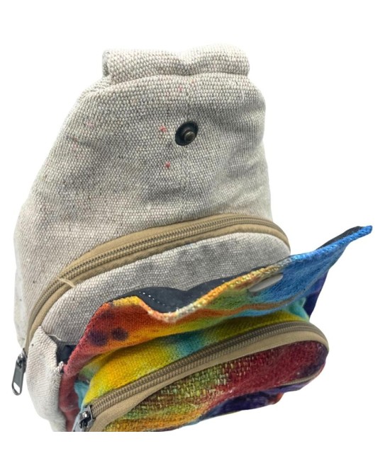 Mochila Bandolera de Cáñamo Natural Multicolor