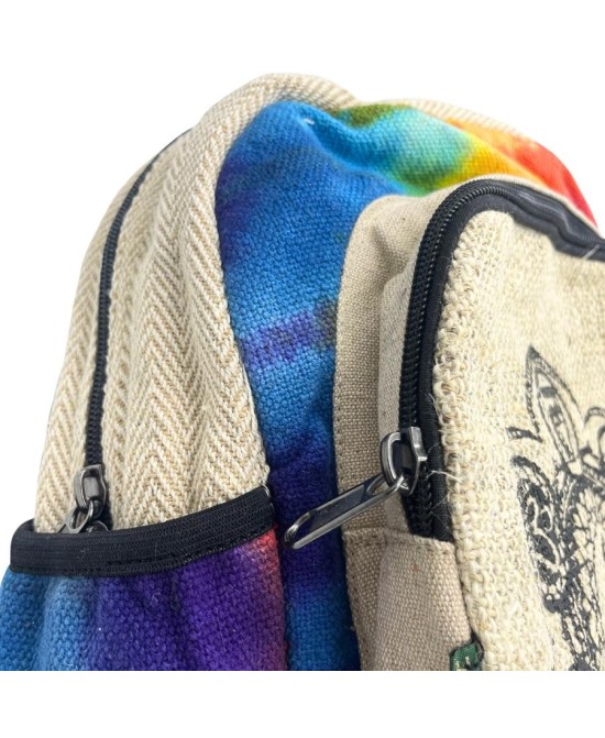 Mochila artesanal de cáñamo y algodón 7 chakras