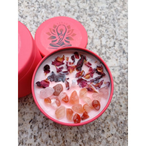 Vela Esencia de Rosa y Cuarzo | Artesanal y Energética - Jessimistica