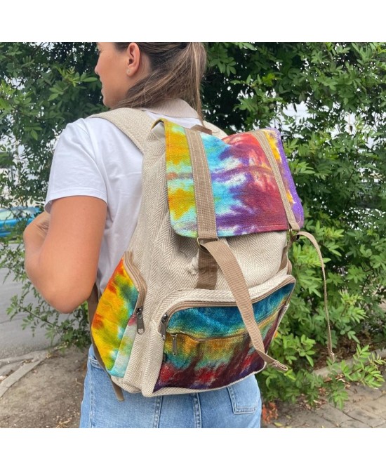 Mochila ecológica grande de cáñamo para uso diario
