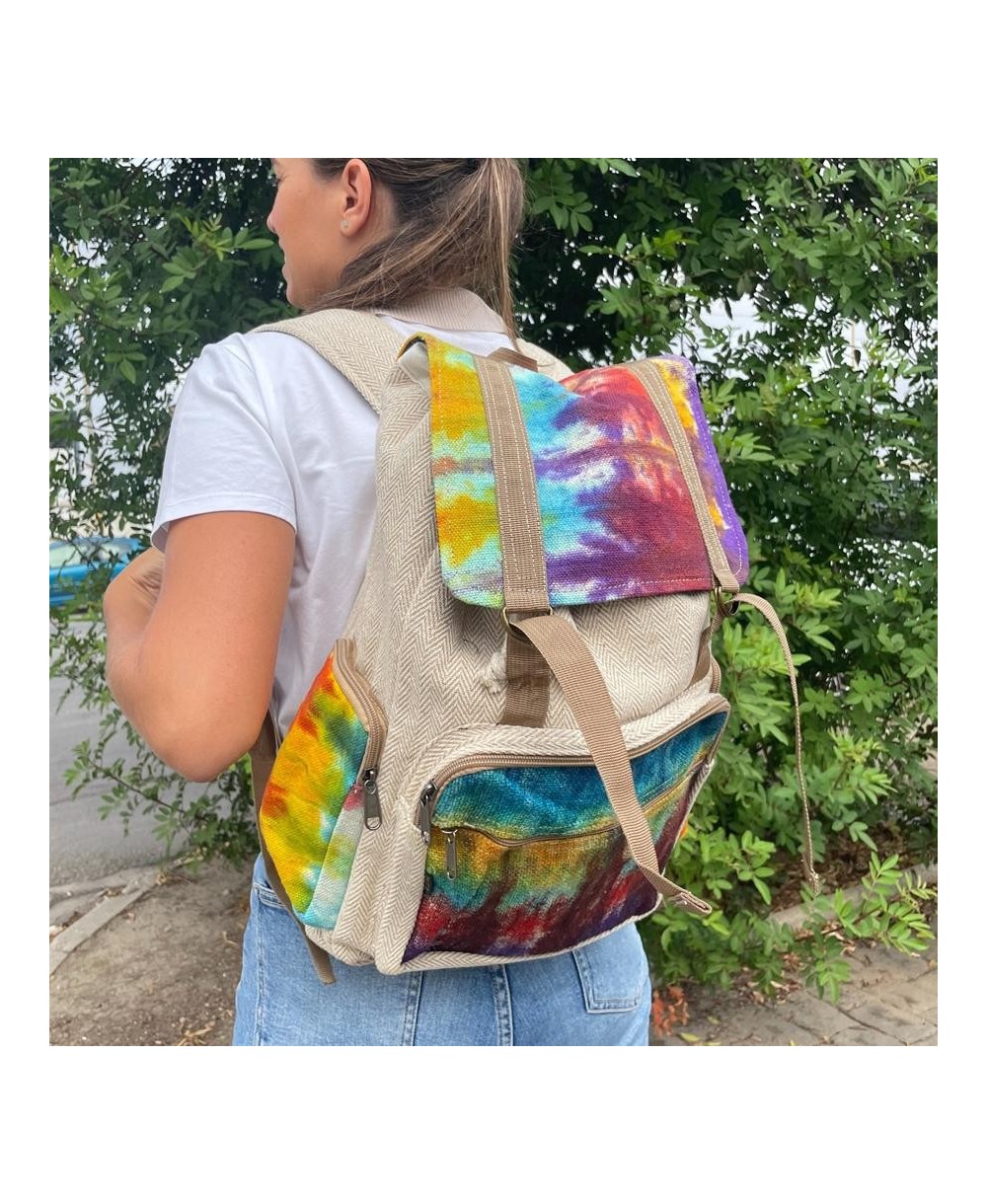Mochila ecológica grande de cáñamo para uso diario