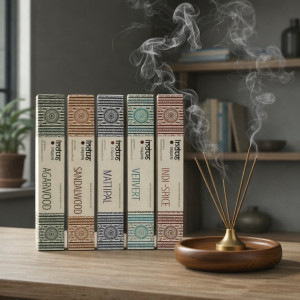 Incienso Natural Indus Tesoros disponible en varios aromas.