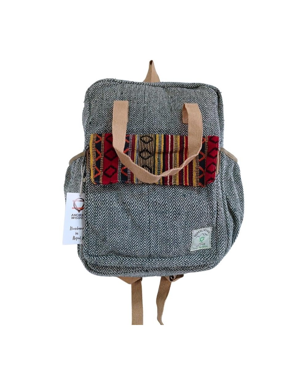 Mochila boho de cáñamo con gran capacidad de organización