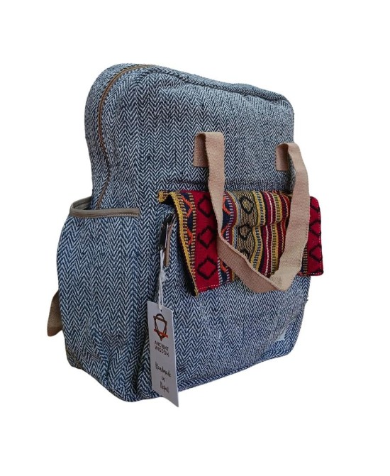 Mochila boho de cáñamo con gran capacidad de organización