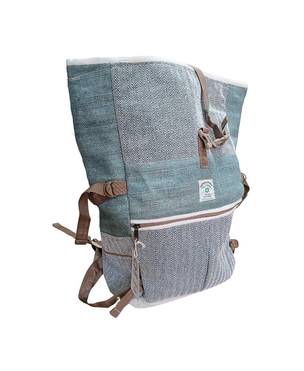 Mochila grande de cáñamo enrollable estilo aventura