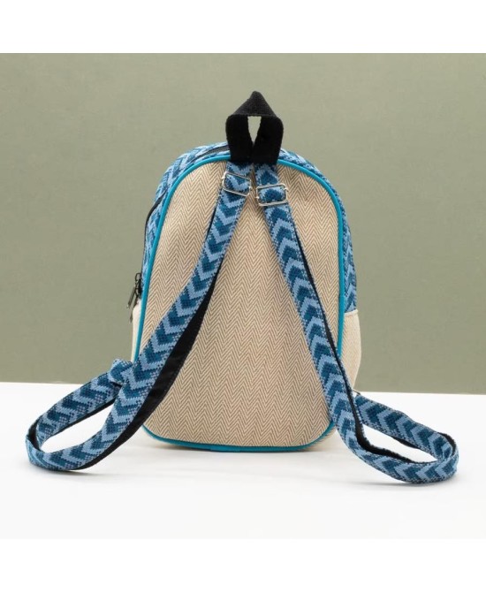 Mochila artesanal de cáñamo y algodón estilo Dhaka