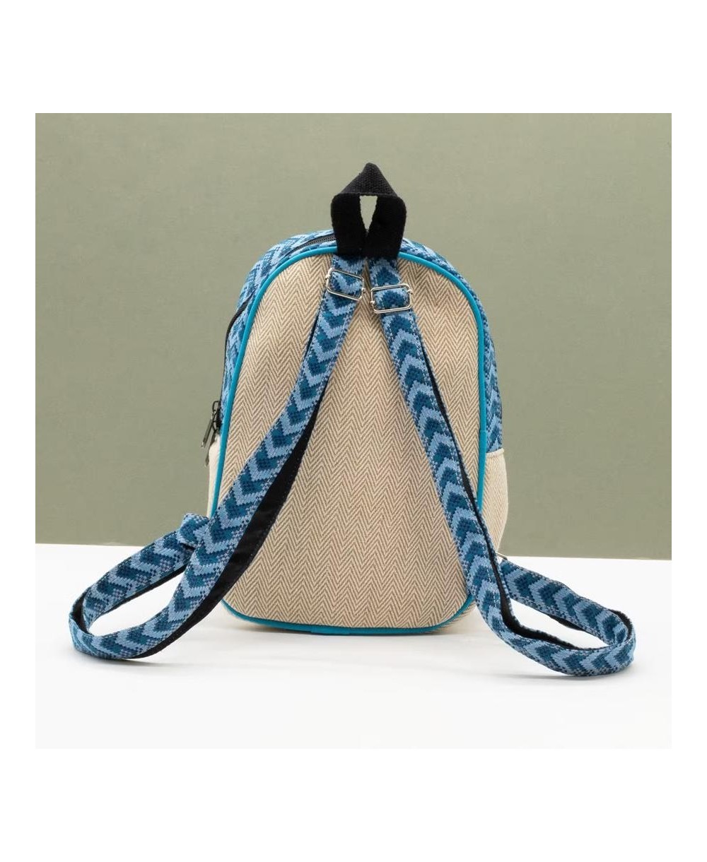 Mochila artesanal de cáñamo y algodón estilo Dhaka