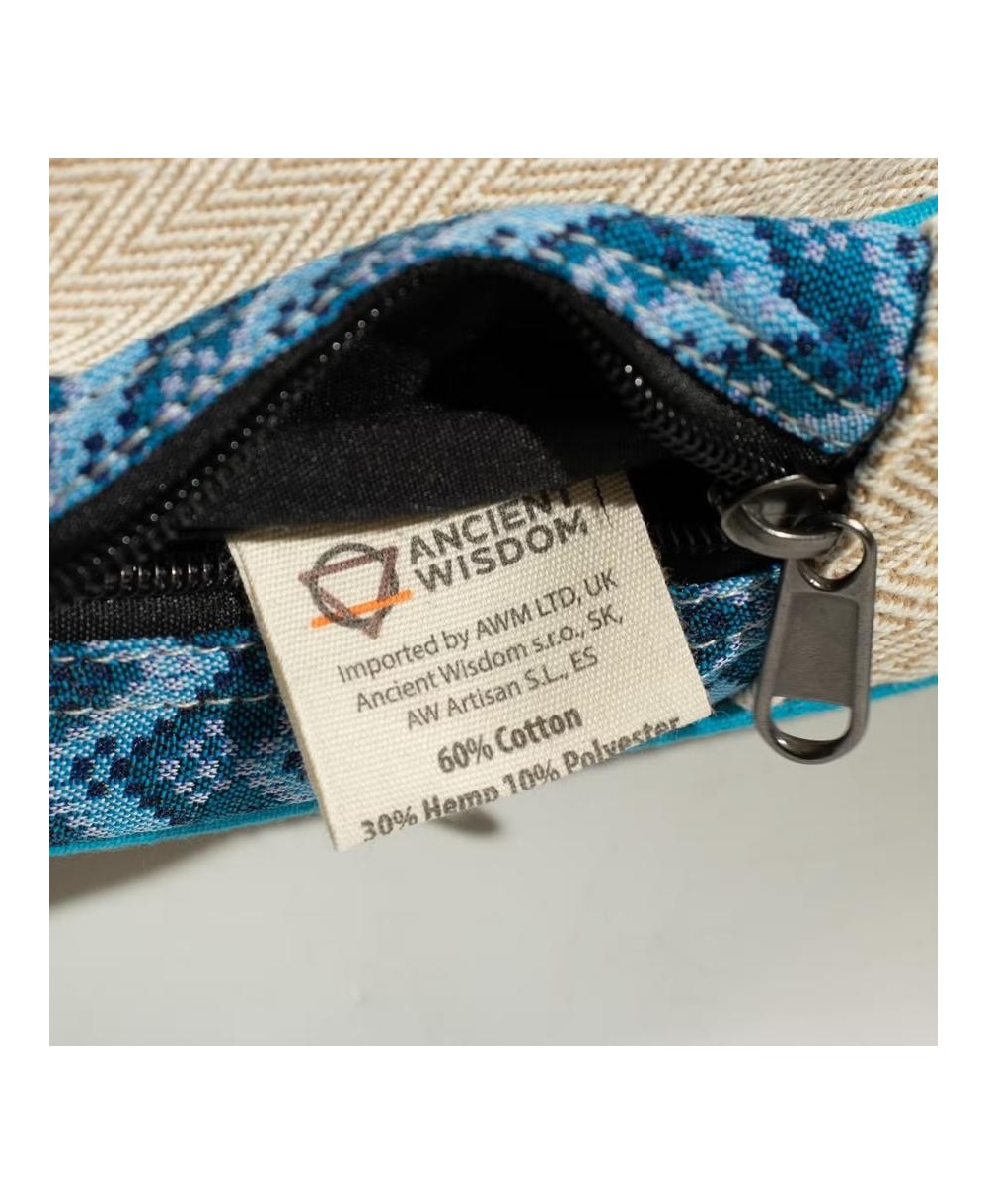 Mochila artesanal de cáñamo y algodón estilo Dhaka