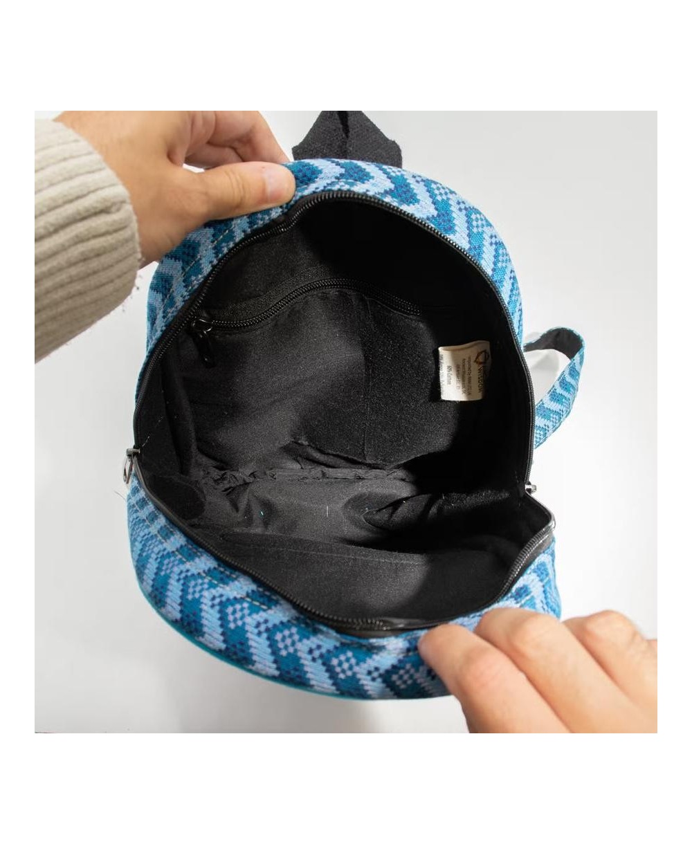 Mochila artesanal de cáñamo y algodón estilo Dhaka