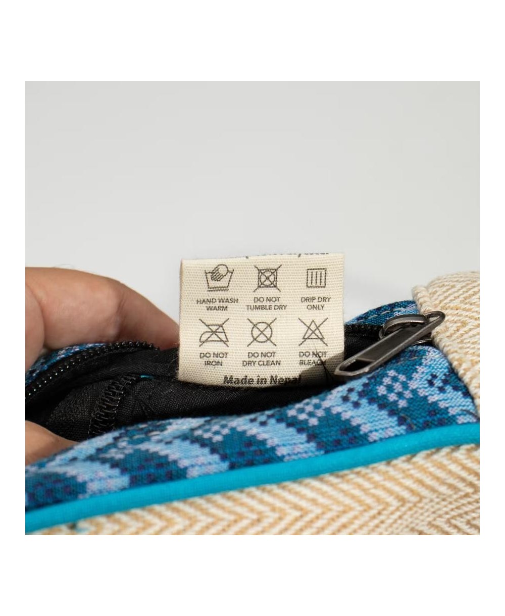 Mochila artesanal de cáñamo y algodón estilo Dhaka