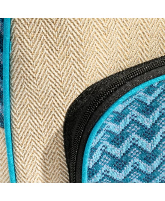 Mochila artesanal de cáñamo y algodón estilo Dhaka