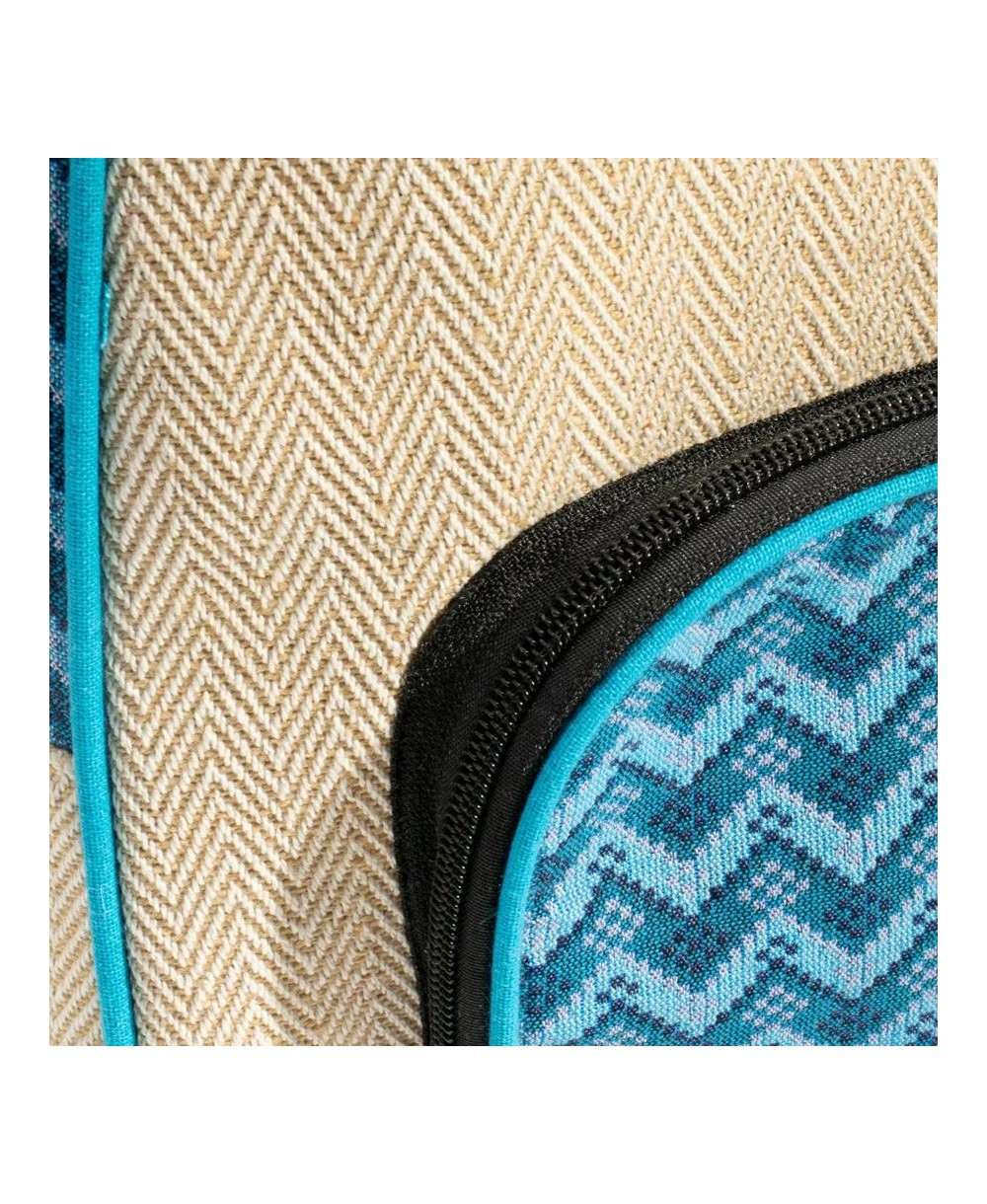 Mochila artesanal de cáñamo y algodón estilo Dhaka