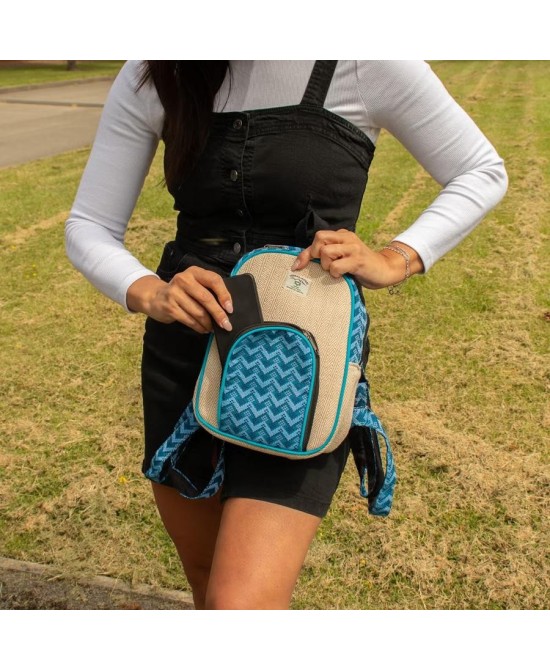 Mochila artesanal de cáñamo y algodón estilo Dhaka