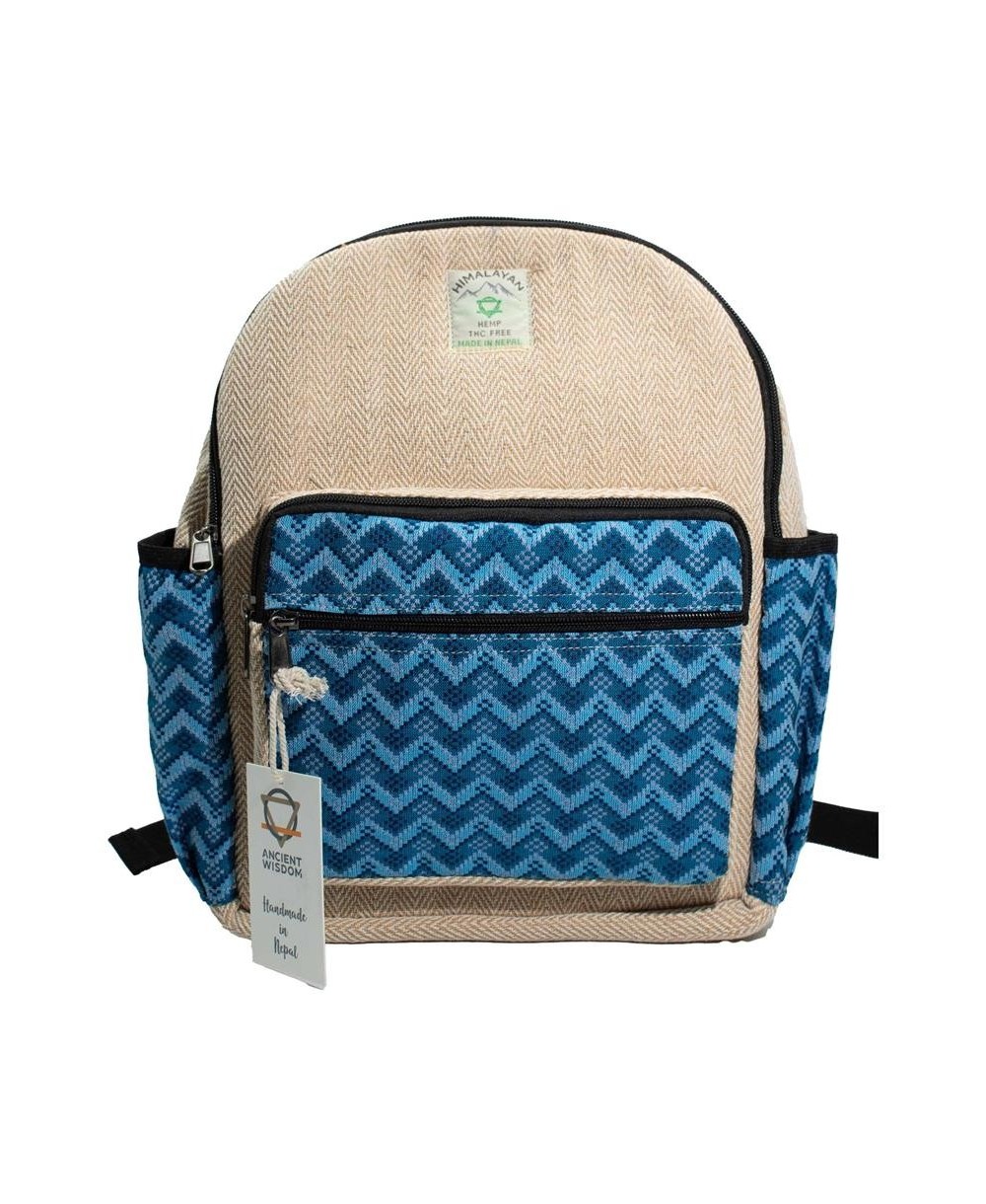 Mochila estándar de algodón y cáñamo con diseño Dhaka para uso diario.