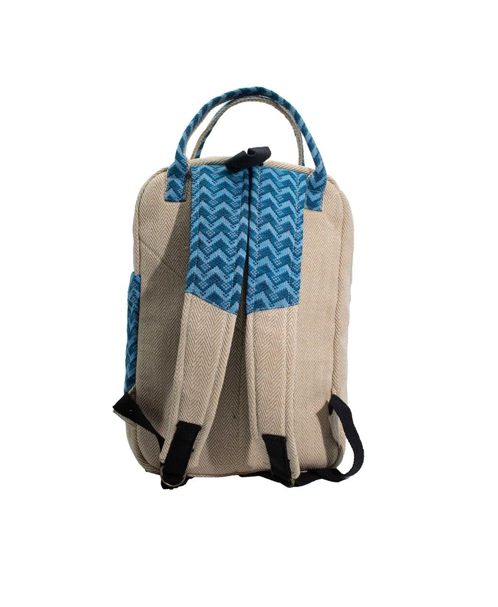 Mochila grande artesanal de cáñamo y algodón