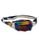 Riñonera de cáñamo tie dye multicolor para uso diario.