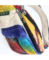 Riñonera boho de cáñamo y algodón multicolor
