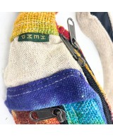 Riñonera boho de cáñamo y algodón multicolor