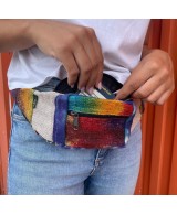Riñonera boho de cáñamo y algodón multicolor