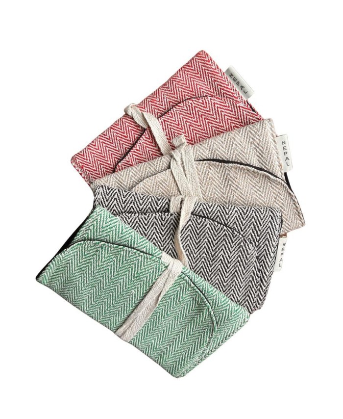 Bolsa artesanal de cáñamo para teléfono móvil en colores surtidos.