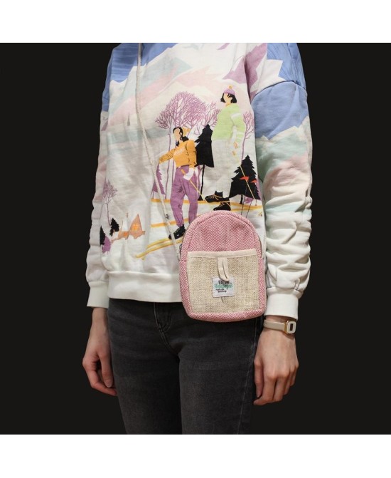 Bolsa para móvil de cáñamo con cordón ajustable