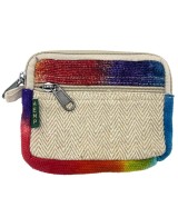 Neceser artesanal de cáñamo con doble compartimento y acabado tie dye.