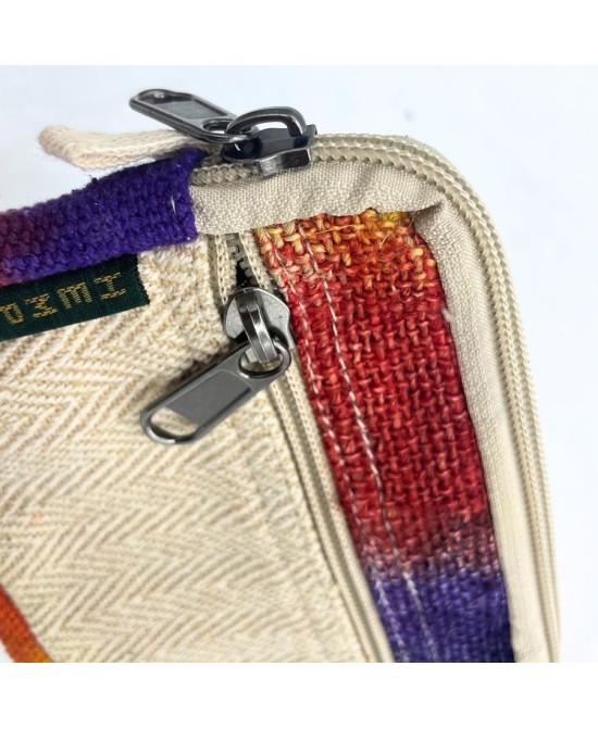 Monedero neceser de cáñamo multicolor