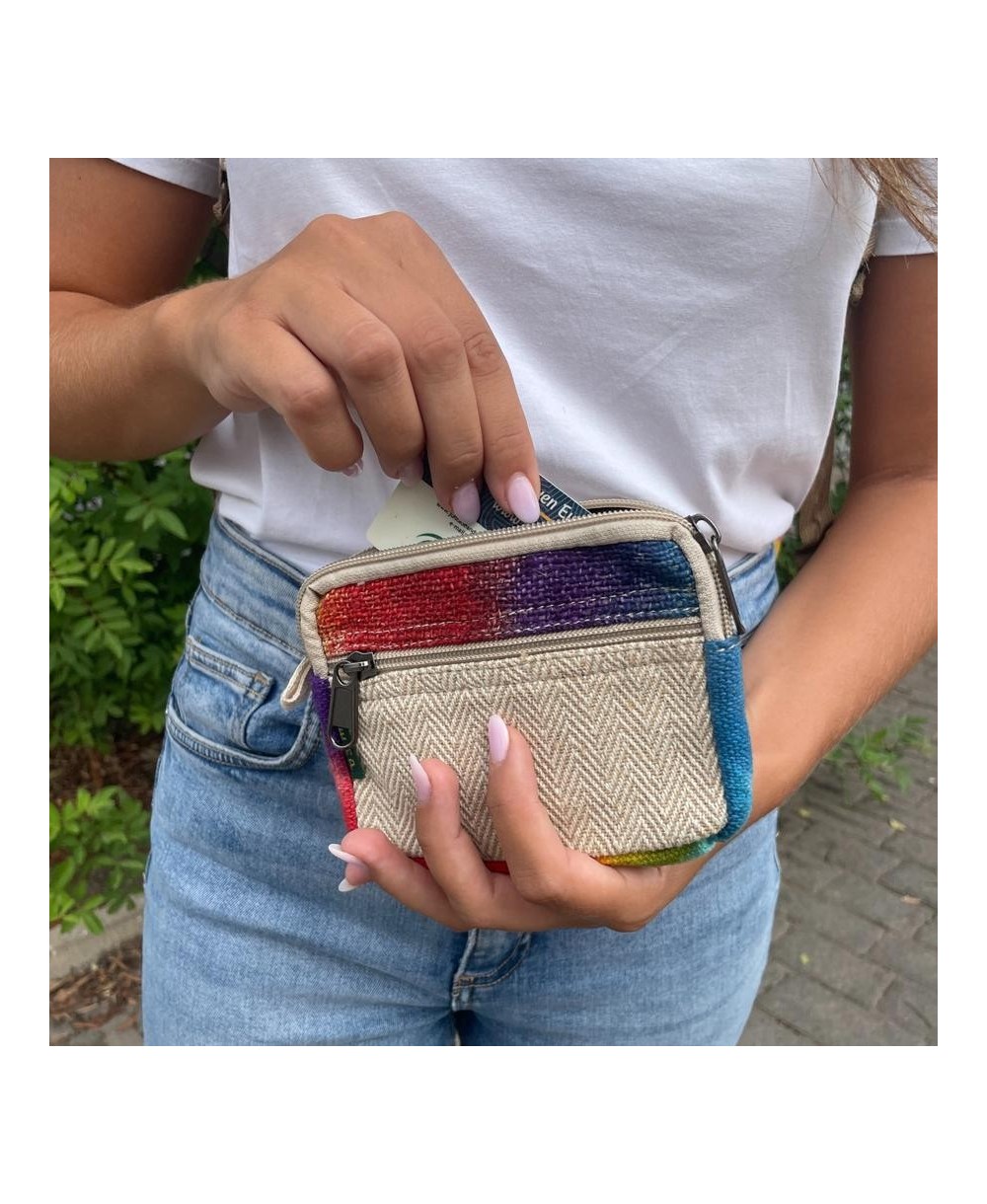 Monedero neceser de cáñamo multicolor