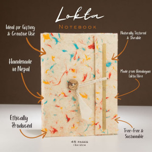 Cuadernos de algodón reciclado multicolor con papel Lokta