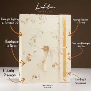 Cuaderno artesanal Lokta con flores prensadas