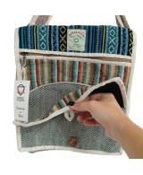 Bandolera grande de cáñamo con dos diseños