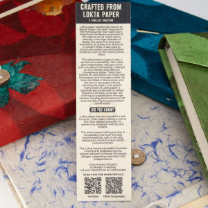 Cuaderno artesanal Lokta con flores prensadas