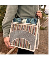 Bandolera grande de cáñamo con dos diseños