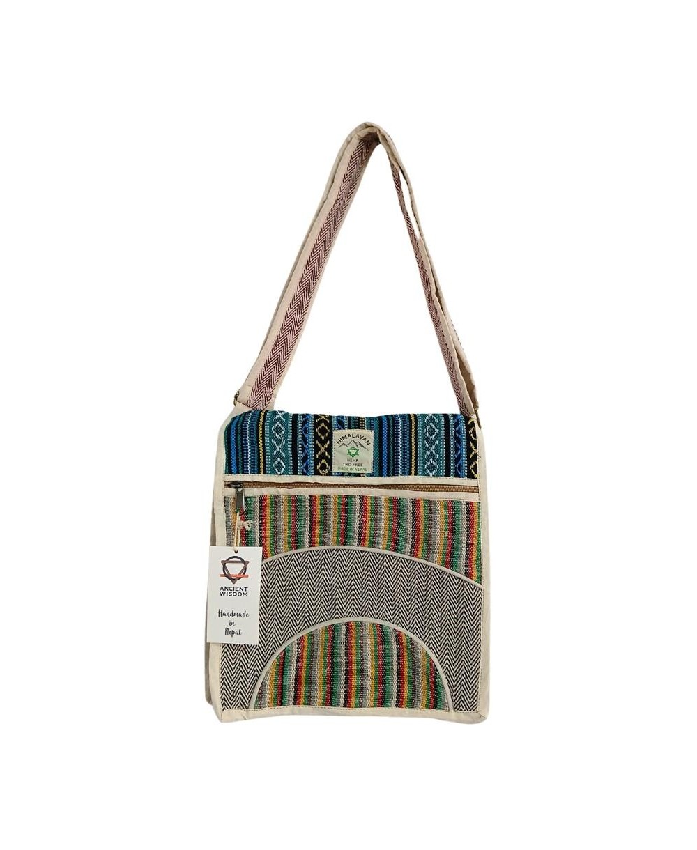 Bandolera grande de cáñamo con dos diseños