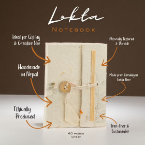 Cuaderno artesanal Lokta con flores prensadas