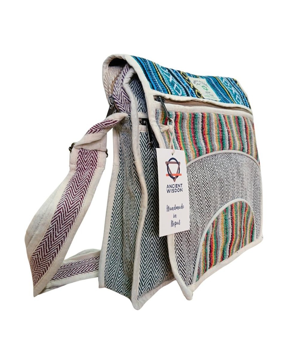 Bandolera grande de cáñamo con dos diseños