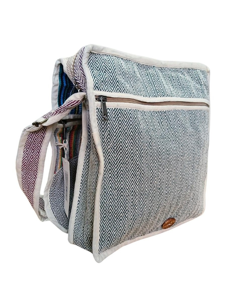 Bandolera grande de cáñamo con dos diseños