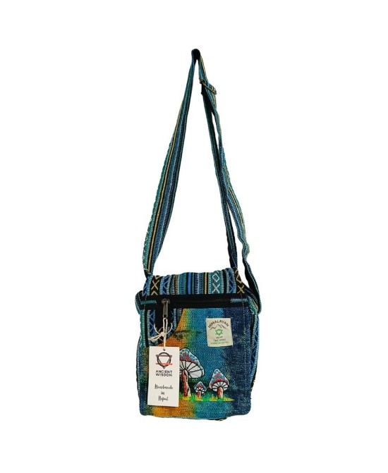Bandolera grande de cáñamo con dos diseños