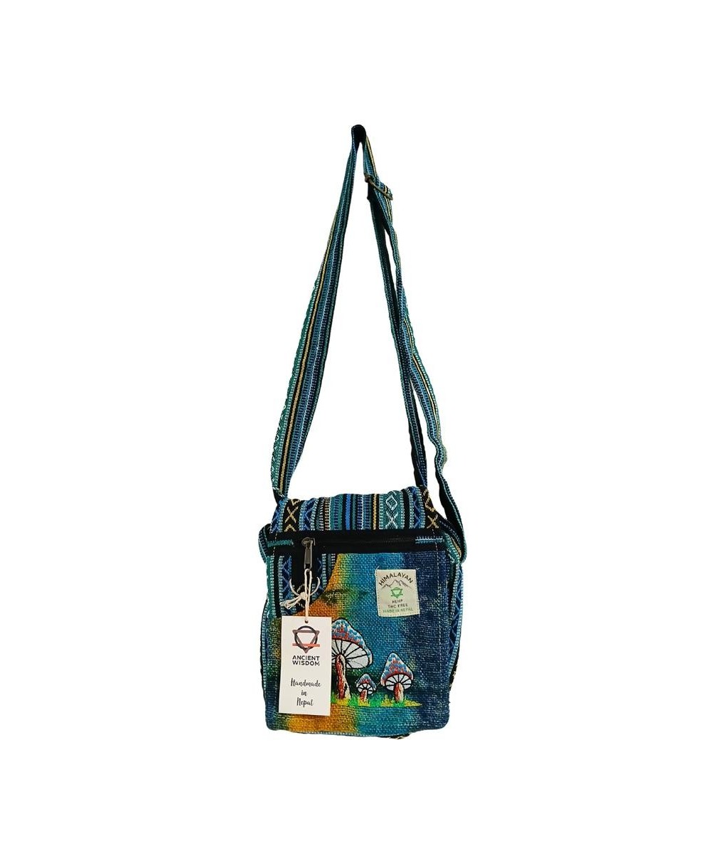 Bandolera grande de cáñamo con dos diseños