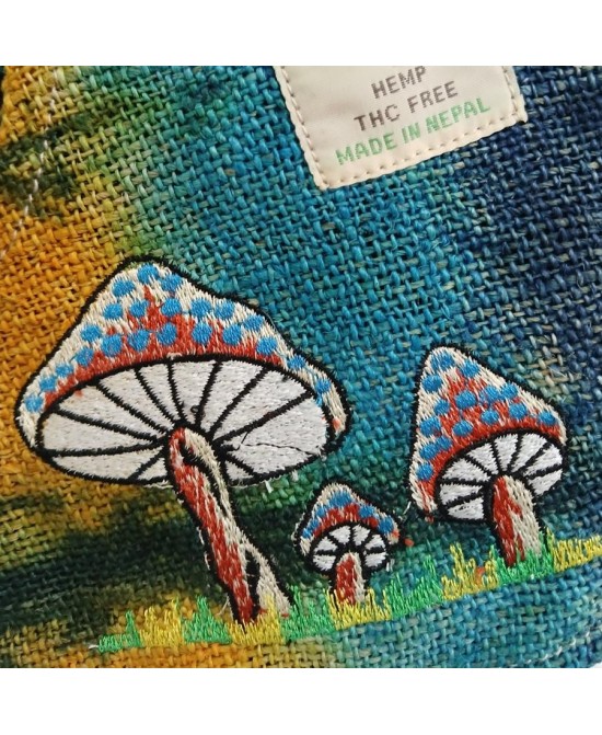 Bandolera grande de cáñamo con dos diseños
