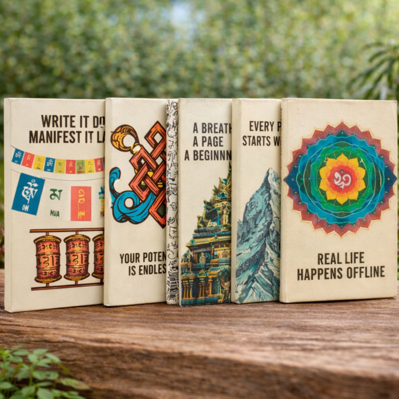 Cuadernos Lokta Inspiracionales disponibles en 6 diseños.