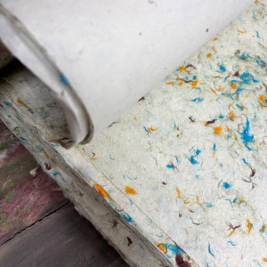 Papel Lokta Algodón Verde para manualidades.