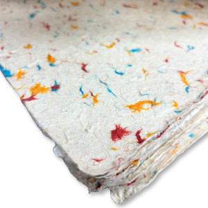 Textura del Papel Lokta Colores Mixtos para elaborar proyectos manuales.